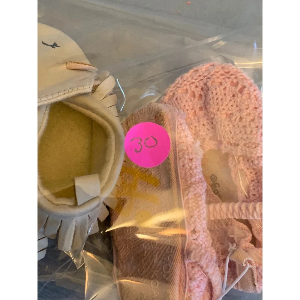 Child of Mine Carters Moccasins & Koala Baby Pink Crochet Shoes Lot 3-6M